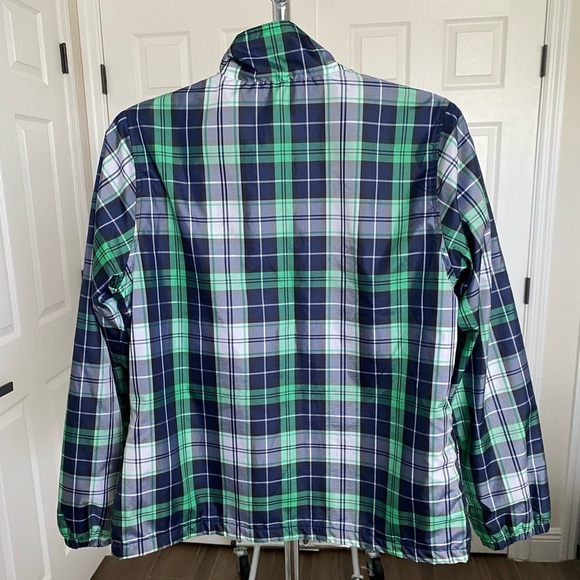 Tommy Hilfiger Coat Jacket Green Blue Plaid Golf Wind Breaker size Medium - Picture 4 of 11